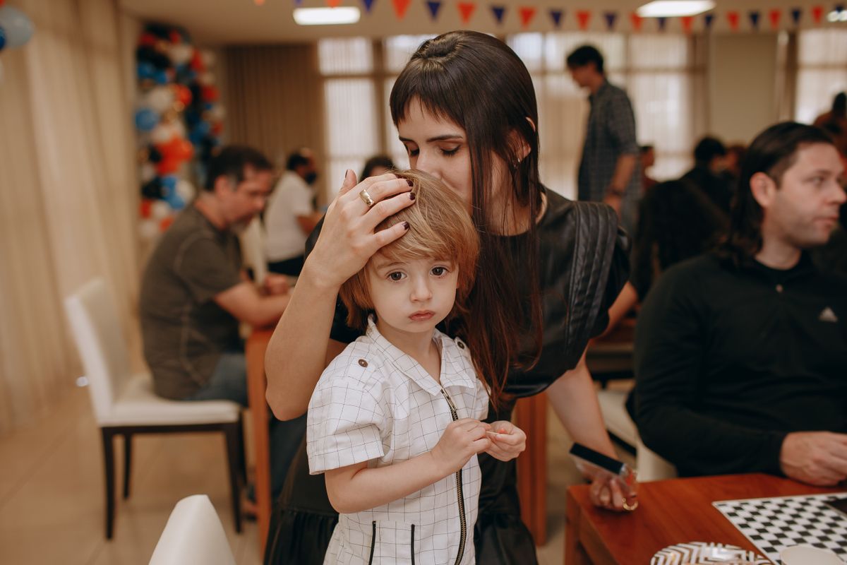 Mother and Child at Indoor Family Gathering